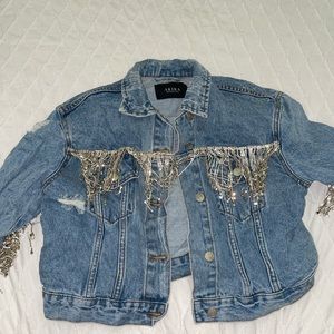 Akira embellished denim jacket